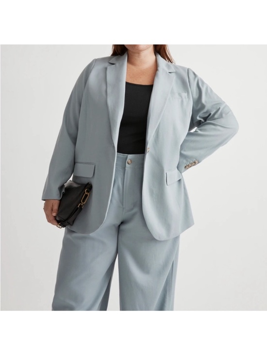 Madewell Jackets & Blazers - Madewell The Plus Larsen Blazer in Drapeweave In Overcast Size 2X NWT